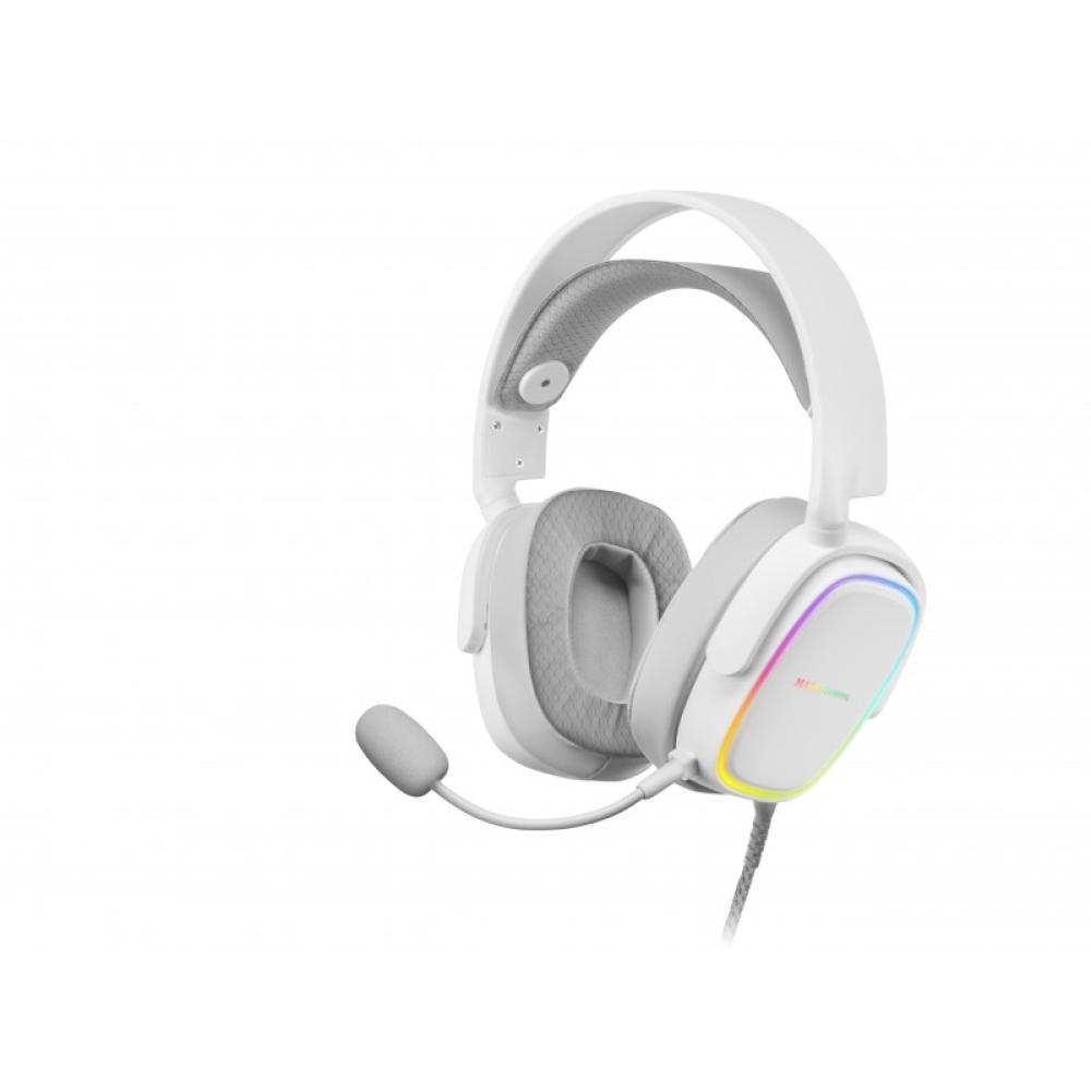 Mars Gaming - MHAX Blanco, Auriculares Gaming RGB, Micrófono Extraíble, HiFi, Compatibilidad Multiplataforma