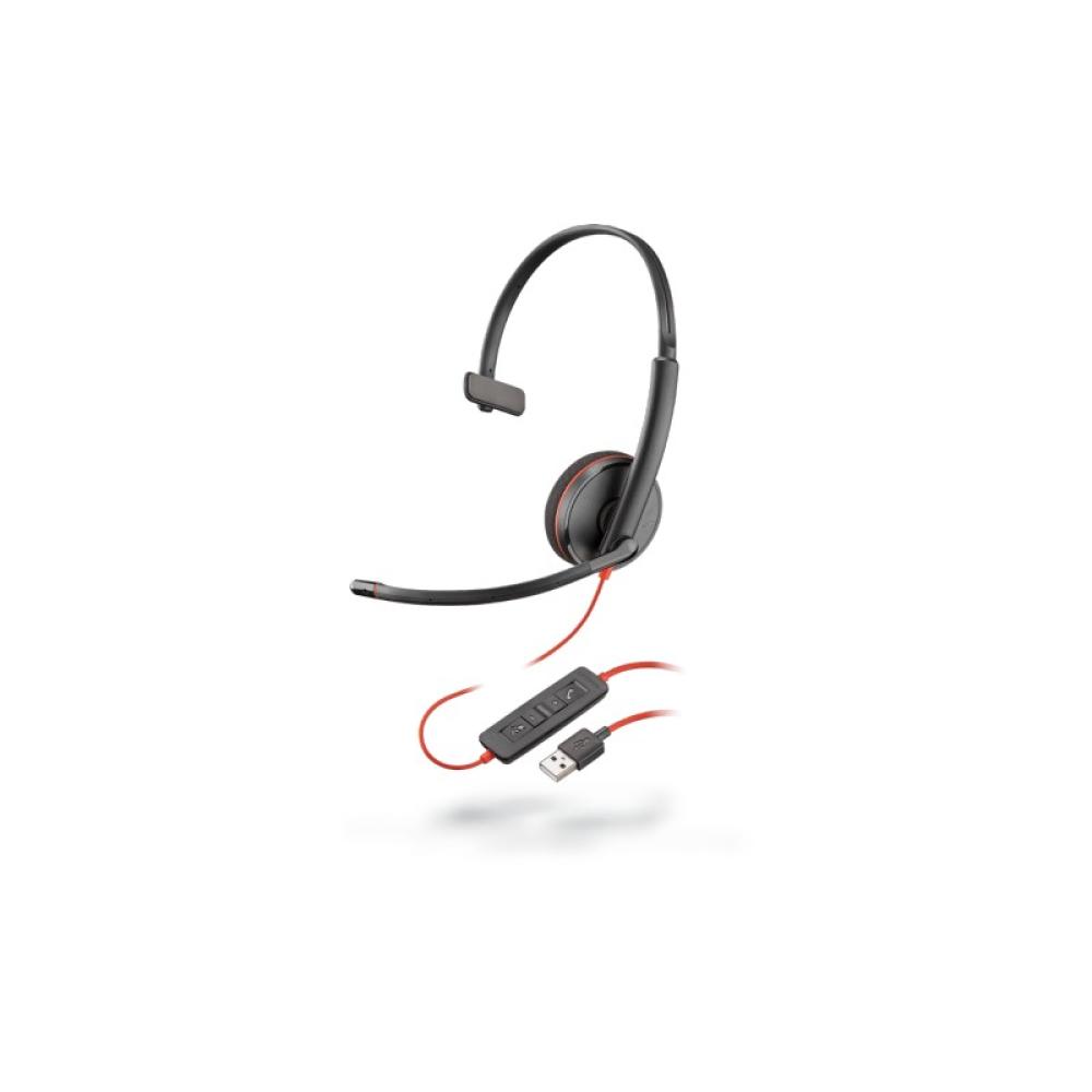 HP Poly - Blackwire C3210 Auriculares Alámbrico Diadema Llamadas/Música USB tipo A Negro, Rojo