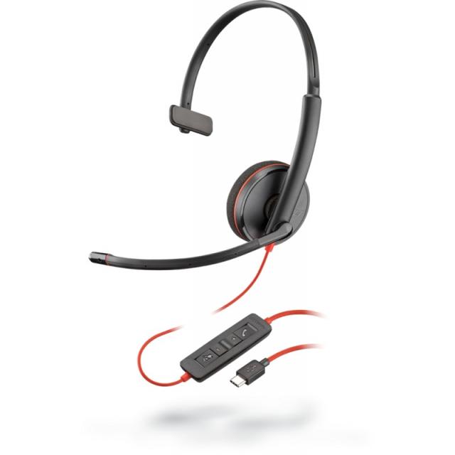 HP Poly - Blackwire C3210 Auriculares Alámbrico Diadema Oficina/Centro de llamadas USB Tipo C Negro