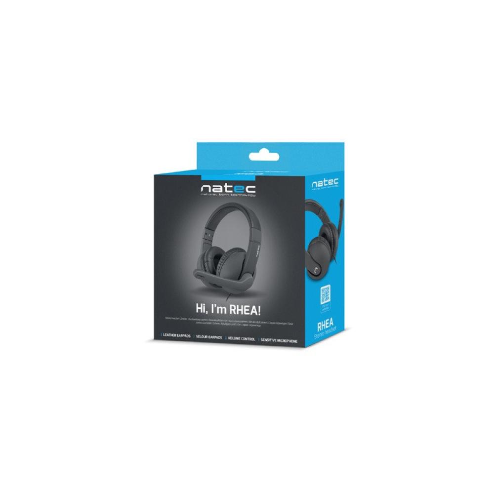 NATEC - Rhea Auriculares Diadema Conector de 3,5 mm Negro