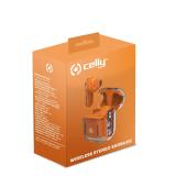 Celly - SHEER Auriculares True Wireless Stereo (TWS) Dentro de oído Llamadas/Música Naranja, Transparente