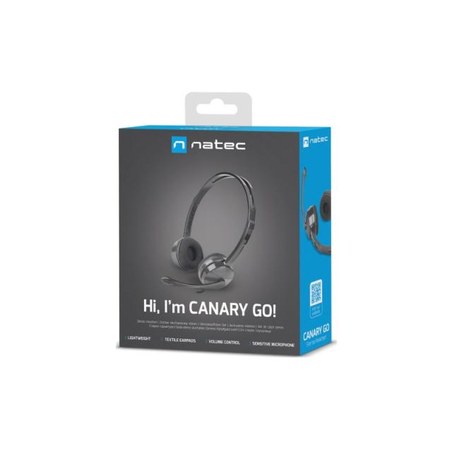 NATEC - Canary Go Auriculares Alámbrico Diadema Oficina/Centro de llamadas Negro