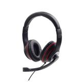 Gembird - MHS-03-BKRD auricular y casco Auriculares Alámbrico Diadema Juego Negro, Rojo