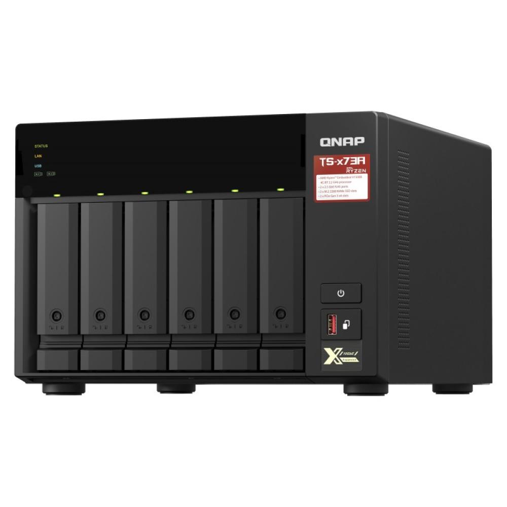 QNAP - TS-673A NAS Torre Ryzen Embedded V1500B 8 GB DDR4 0 TB QNAP Turbo System Negro