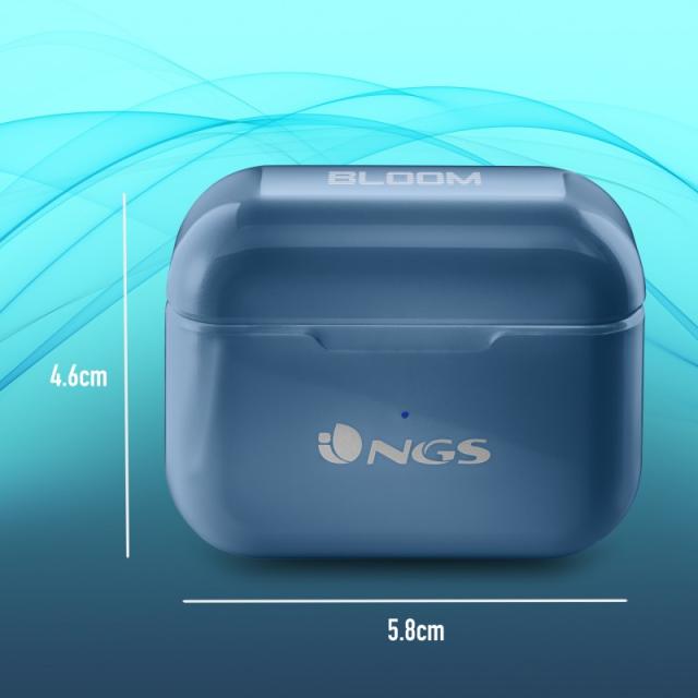 NGS - ARTICA BLOOM Auriculares Inalámbrico Dentro de oído Llamadas/Música USB Tipo C Bluetooth Azul