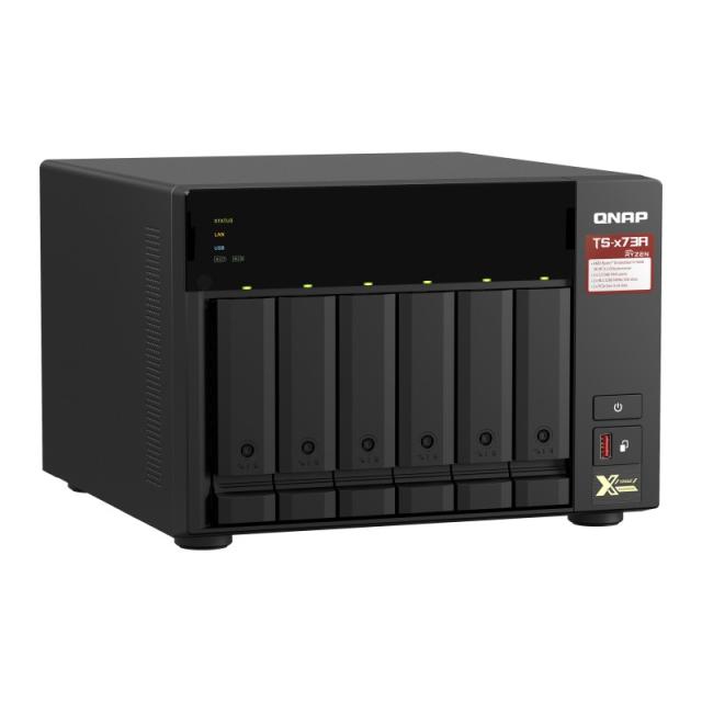 QNAP - TS-673A NAS Torre Ryzen Embedded V1500B 8 GB DDR4 0 TB QNAP Turbo System Negro
