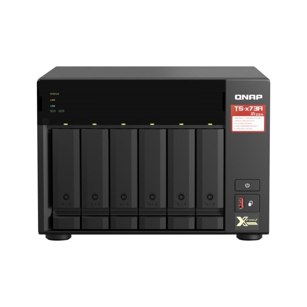 QNAP - TS-673A NAS Torre Ryzen Embedded V1500B 8 GB DDR4 0 TB QNAP Turbo System Negro