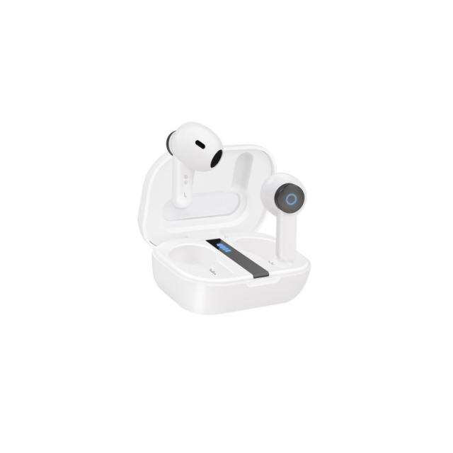 TooQ - Bender Auriculares Inalámbricos + Micrófono Bluetooth con Estuche de Carga, Blancos