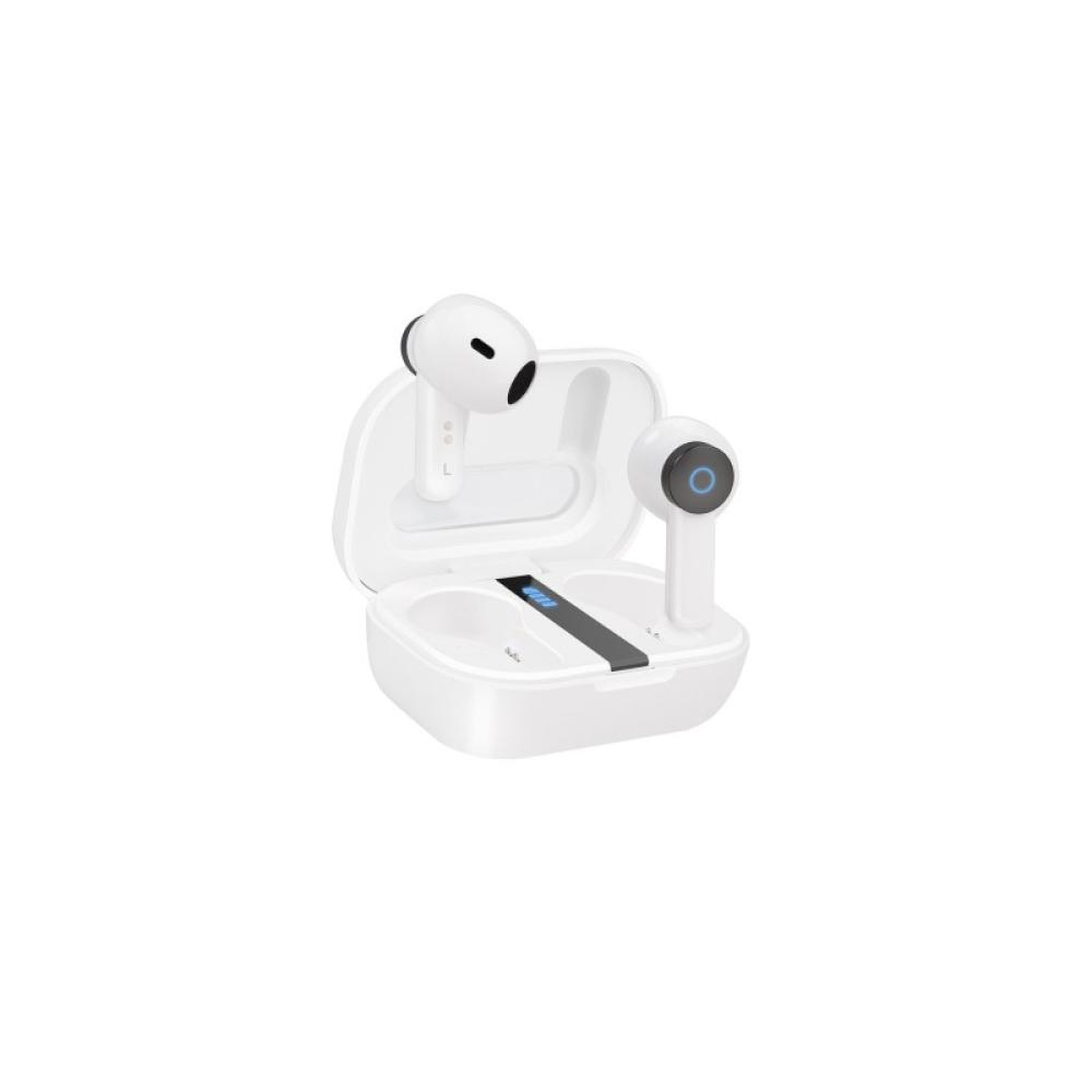 TooQ - Bender Auriculares Inalámbricos + Micrófono Bluetooth con Estuche de Carga, Blancos