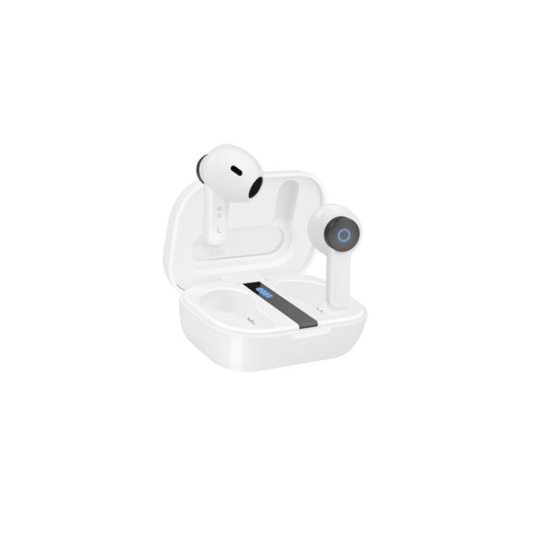 TooQ - Bender Auriculares Inalámbricos + Micrófono Bluetooth con Estuche de Carga, Blancos