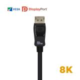 AISENS - Cable Displayport Certificado V1.4 8k@60hz, DP/M-DP/M, Negro, 1.0m