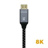 AISENS - Cable Displayport V1.4 8k@60hz, DP/M-DP/M, Gris/Negro, 2.0m