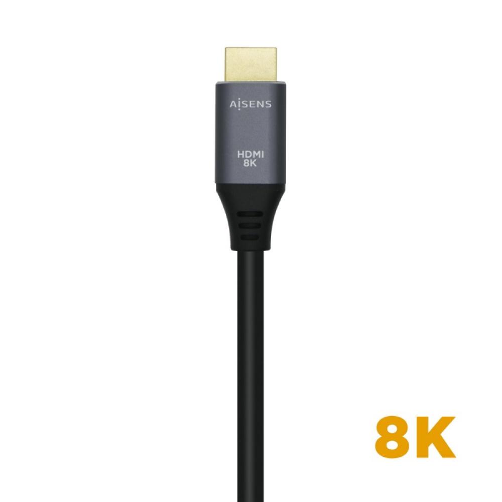 AISENS - Cable HDMI V2.1 Ultra Alta Velocidad / HEC 8k@60Hz 48Gbps, A/M-A/M, Gris/Negro, 3.0m