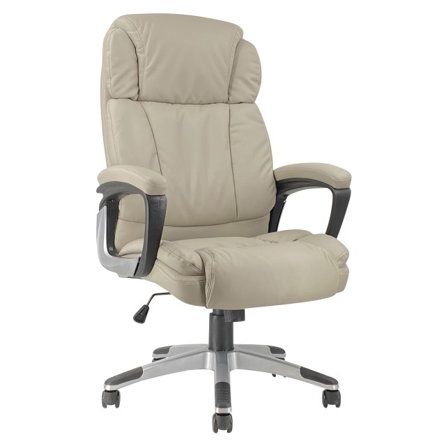 Sillón de oficina CÓRDOBA, alto, gas, basculante, similpiel gris claro