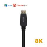 AISENS - Cable Displayport Certificado V1.4 8k@60hz, DP/M-DP/M, Negro, 3.0m