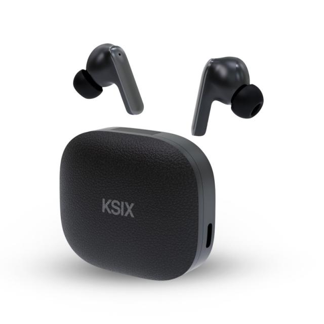 Ksix - Auriculares inalámbricos UltimAI, Autonomía 20 + 6 horas, IA integrada, Traducción simultánea, Llamadas, Asistente de voz