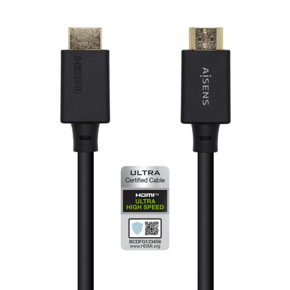 AISENS - Cable HDMI V2.1 Ultra Alta Velocidad / HEC Certificado 8k@60Hz 48Gbps, A/M-A/M, Negro, 3.0m