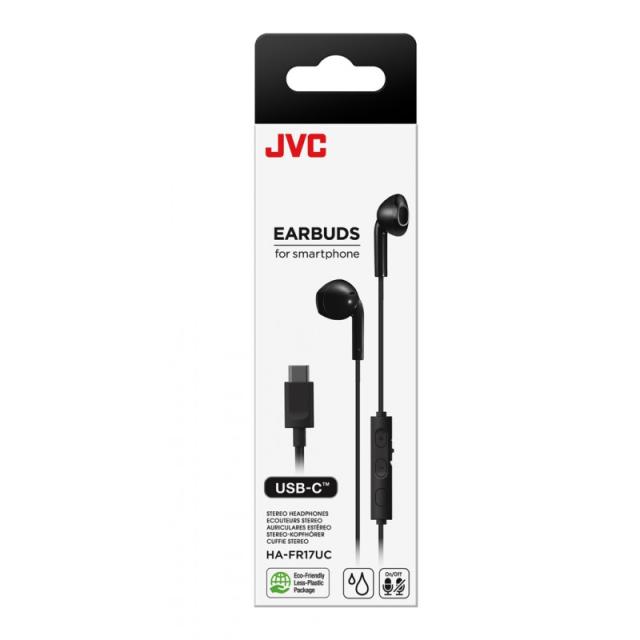 JVC - HA-FR17UC Auriculares Alámbrico Dentro de oído Llamadas/Música USB Tipo C Negro