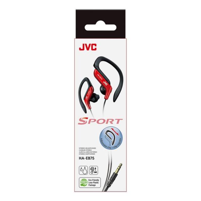 JVC - HA-EB75-RN-U auricular y casco Auriculares Alámbrico gancho de oreja Deportes Negro, Rojo