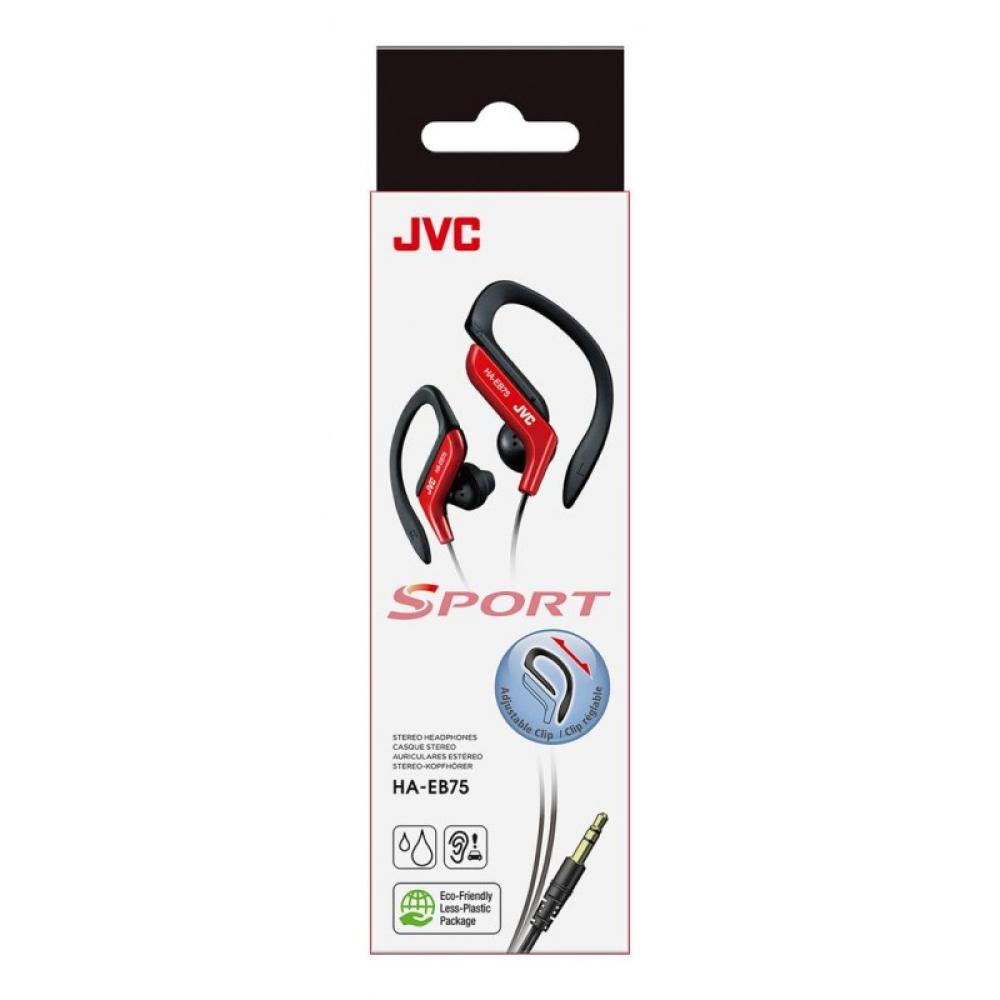 JVC - HA-EB75-RN-U auricular y casco Auriculares Alámbrico gancho de oreja Deportes Negro, Rojo