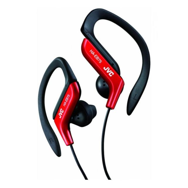JVC - HA-EB75-RN-U auricular y casco Auriculares Alámbrico gancho de oreja Deportes Negro, Rojo