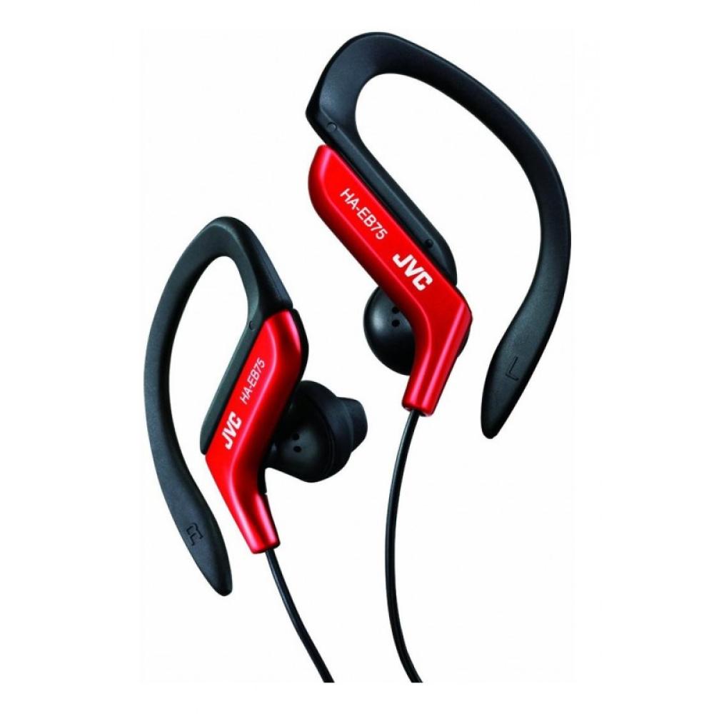 JVC - HA-EB75-RN-U auricular y casco Auriculares Alámbrico gancho de oreja Deportes Negro, Rojo