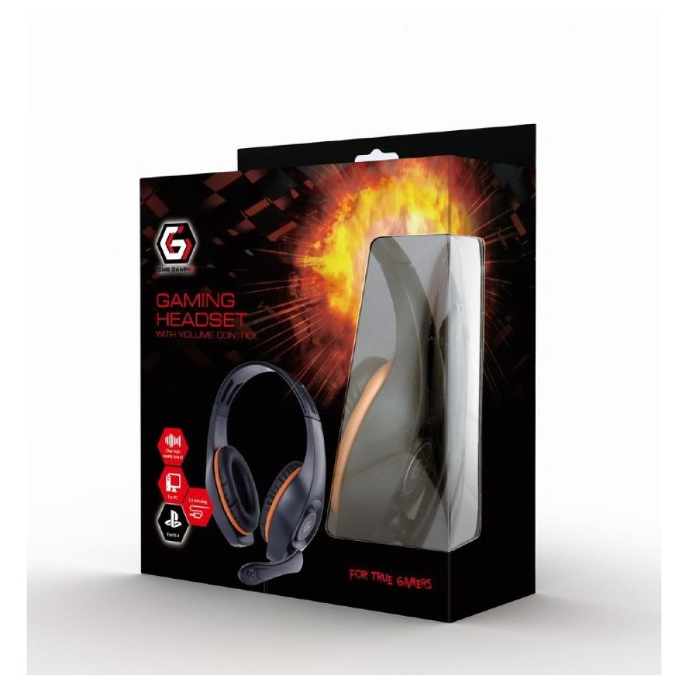 Gembird - GHS-05-O auricular y casco Auriculares Alámbrico Diadema Juego Negro, Naranja