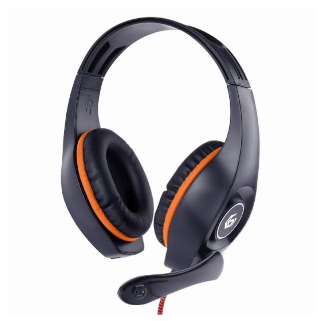 Gembird - GHS-05-O auricular y casco Auriculares Alámbrico Diadema Juego Negro, Naranja
