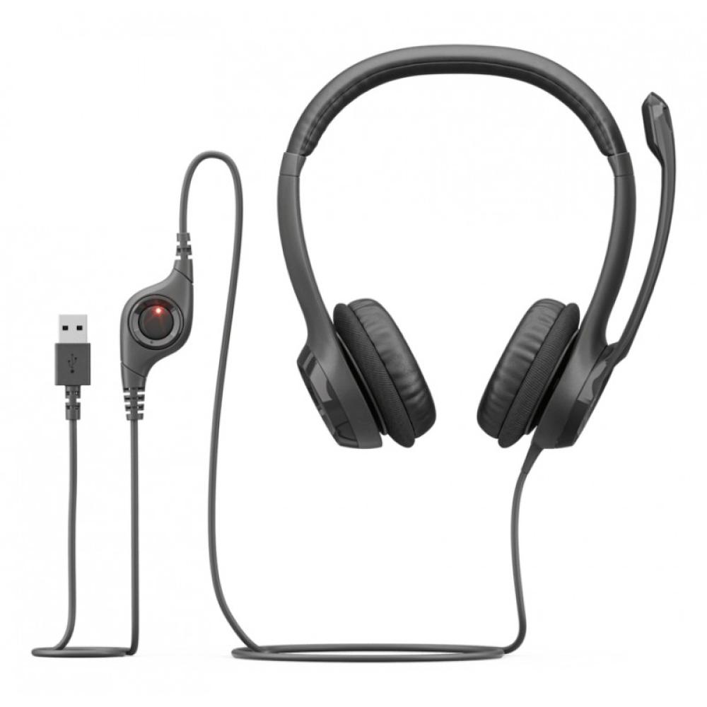 Logitech - Auriculares con Cable H390 para PC/Portátil, Auriculares Estéreo con Micrófono con Supresión de Ruido, USB-C, Control