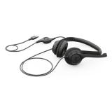 Logitech - Auriculares con Cable H390 para PC/Portátil, Auriculares Estéreo con Micrófono con Supresión de Ruido, USB-C, Control