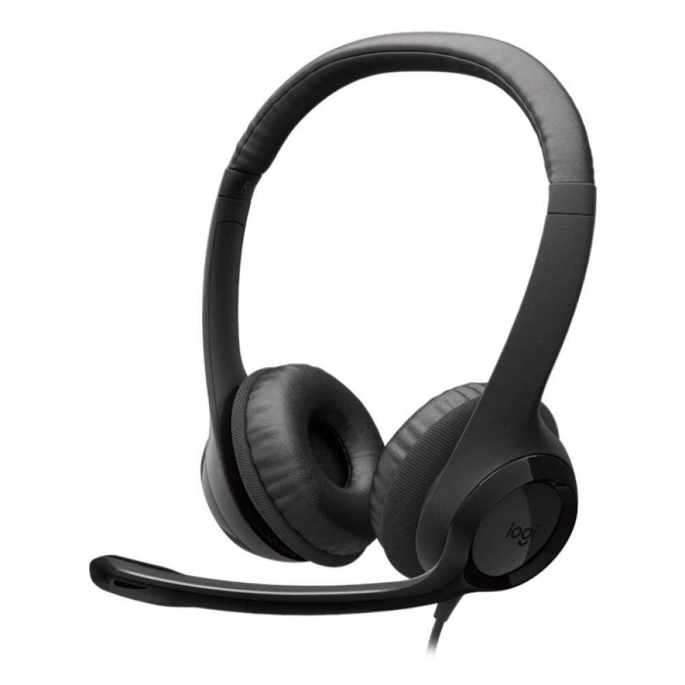 Logitech - Auriculares con Cable H390 para PC/Portátil, Auriculares Estéreo con Micrófono con Supresión de Ruido, USB-C, Control
