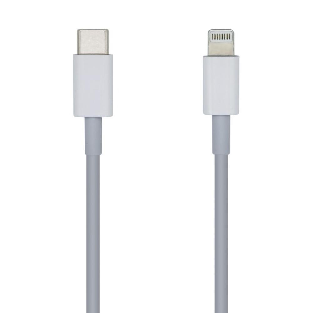 AISENS - Cable USB 2.0 USB-? A Lightning PD 2A, Lightning/M-USB-?/M, Blanco, 1.0m