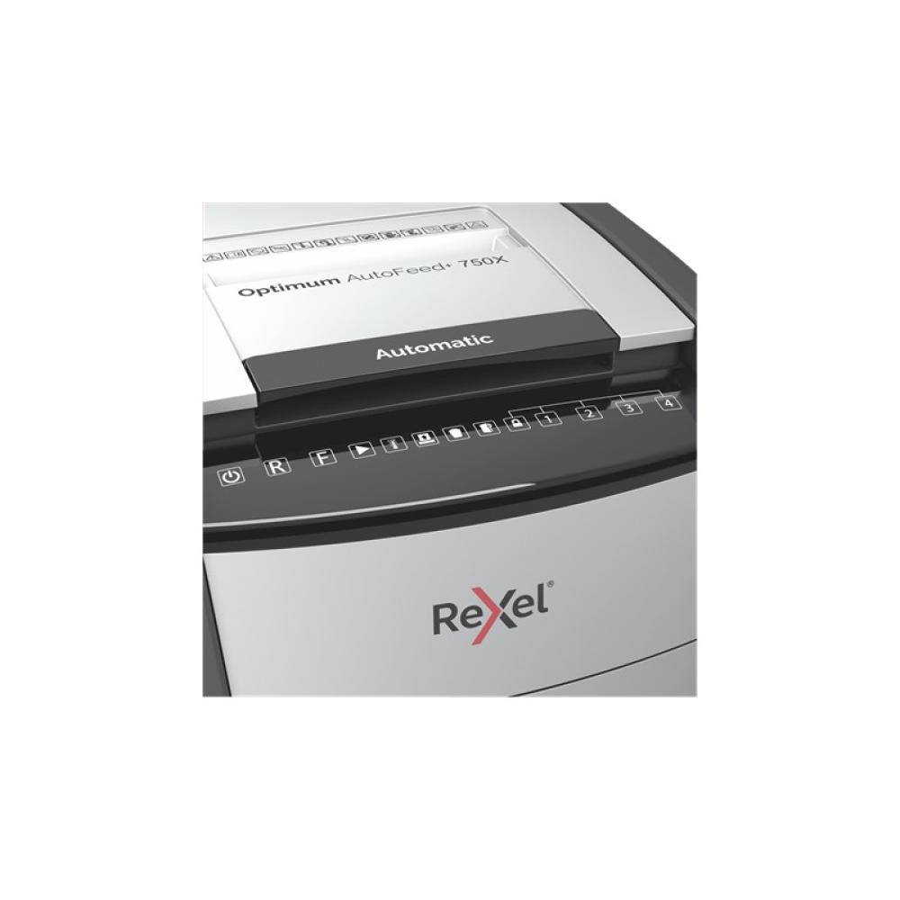 Rexel - AutoFeed+ 750X triturador de papel Corte cruzado 55 dB 23 cm Negro, Gris