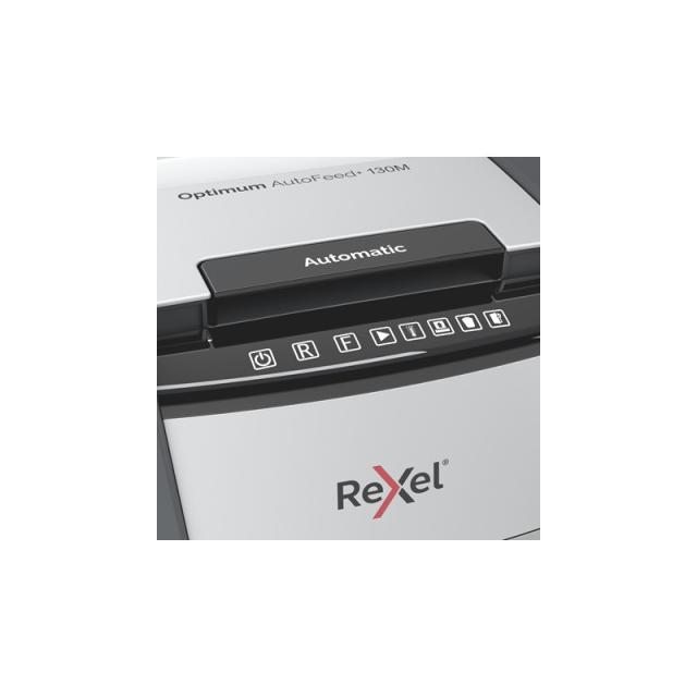 Rexel - AutoFeed+ 130M triturador de papel Microcorte 55 dB Negro, Gris