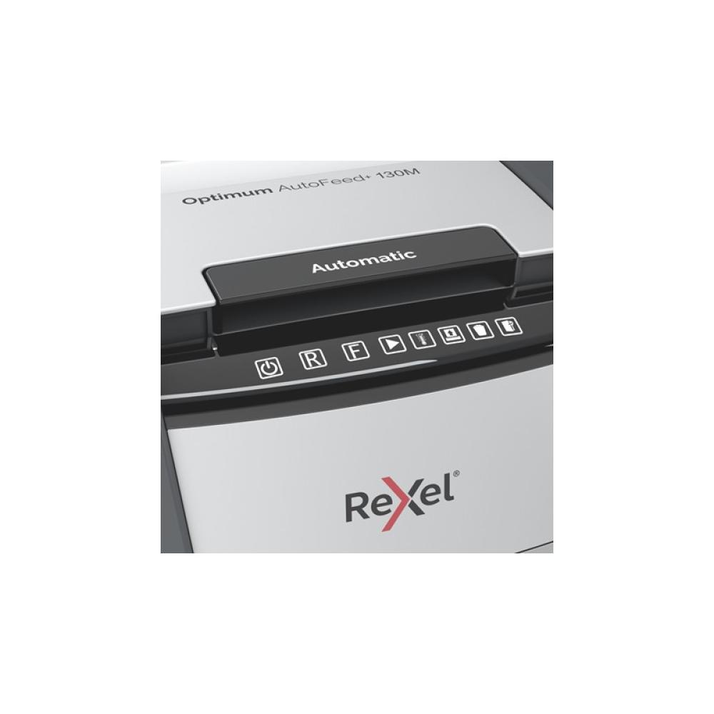 Rexel - AutoFeed+ 130M triturador de papel Microcorte 55 dB Negro, Gris