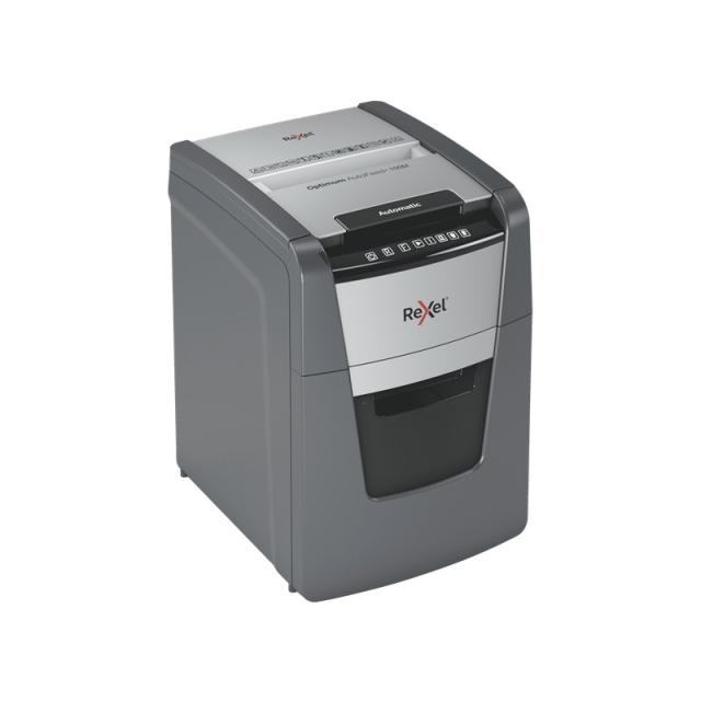 Rexel - AutoFeed+ 100M triturador de papel Corte cruzado 55 dB 22 cm Negro, Gris
