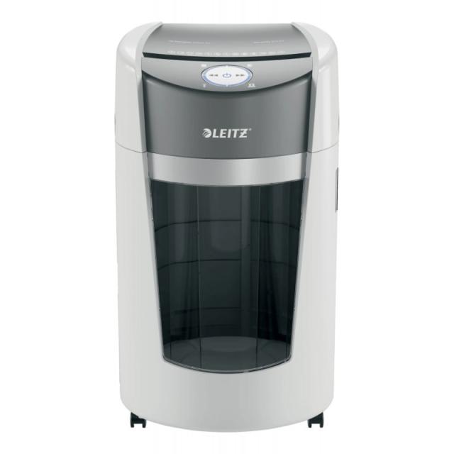 Leitz - Destructora de Papel IQ OptiMax Office Microcorte Seguridad P5 35L - Blanca
