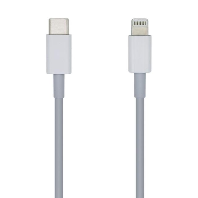AISENS - Cable USB 2.0 USB-C A Lightning PD 2A, Lightning/M-USB-C/M, Blanco, 2.0m