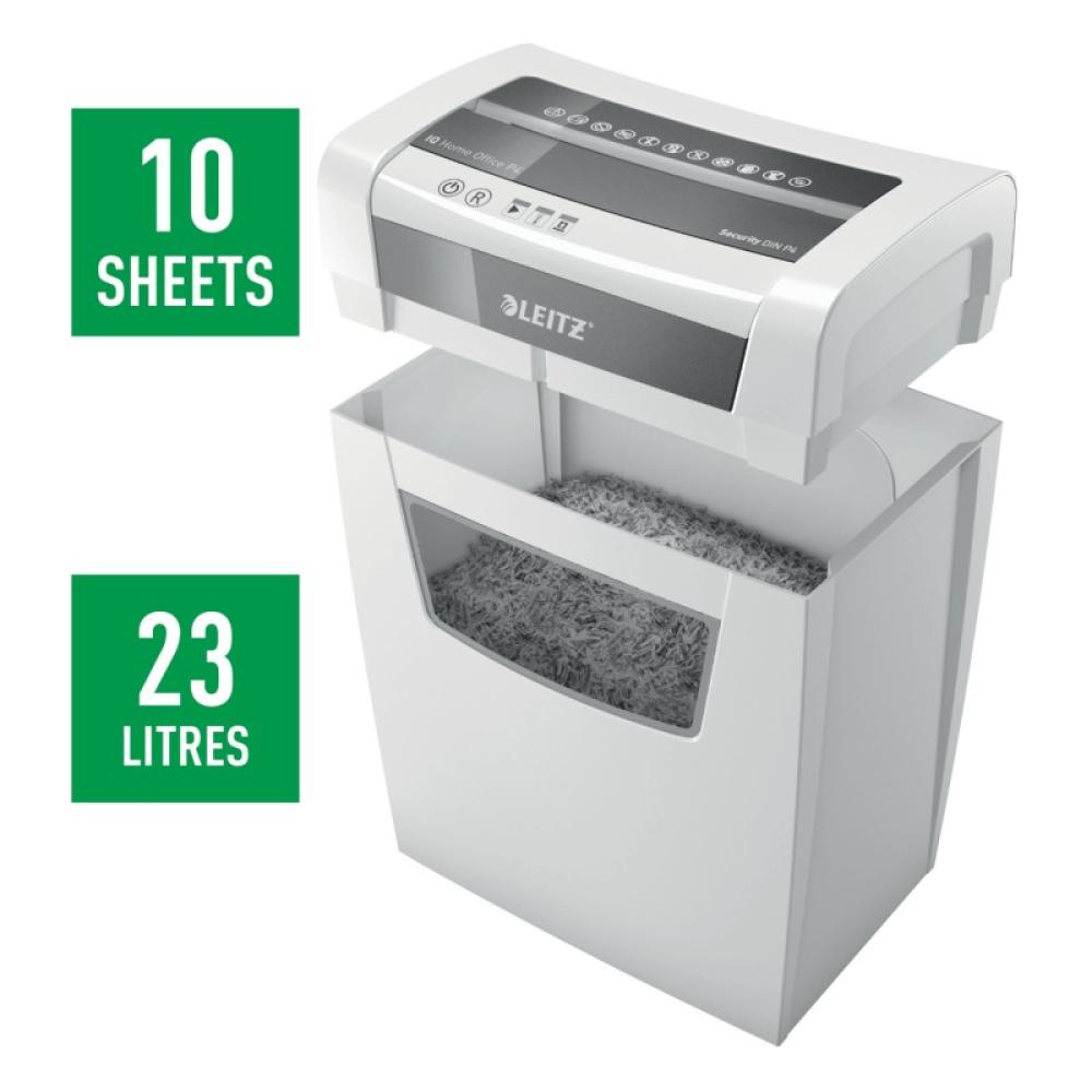 Leitz - IQ Home Office P-4 triturador de papel Corte en partículas 58 dB 22 cm Blanco