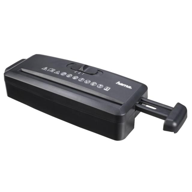 Hama - Destructora de papel MINI S6, tamaño del corte 8mm, color negro.