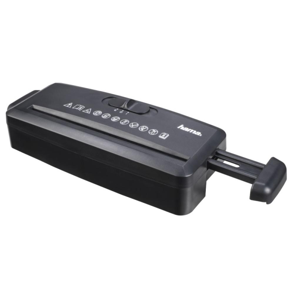 Hama - Destructora de papel MINI S6, tamaño del corte 8mm, color negro.