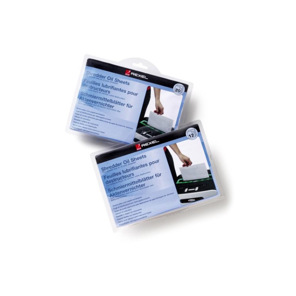 Rexel - Láminas lubricantes para destructora (12)