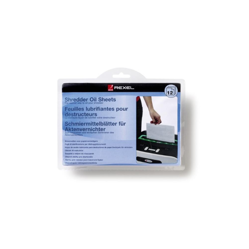 Rexel - Láminas lubricantes para destructora (12)