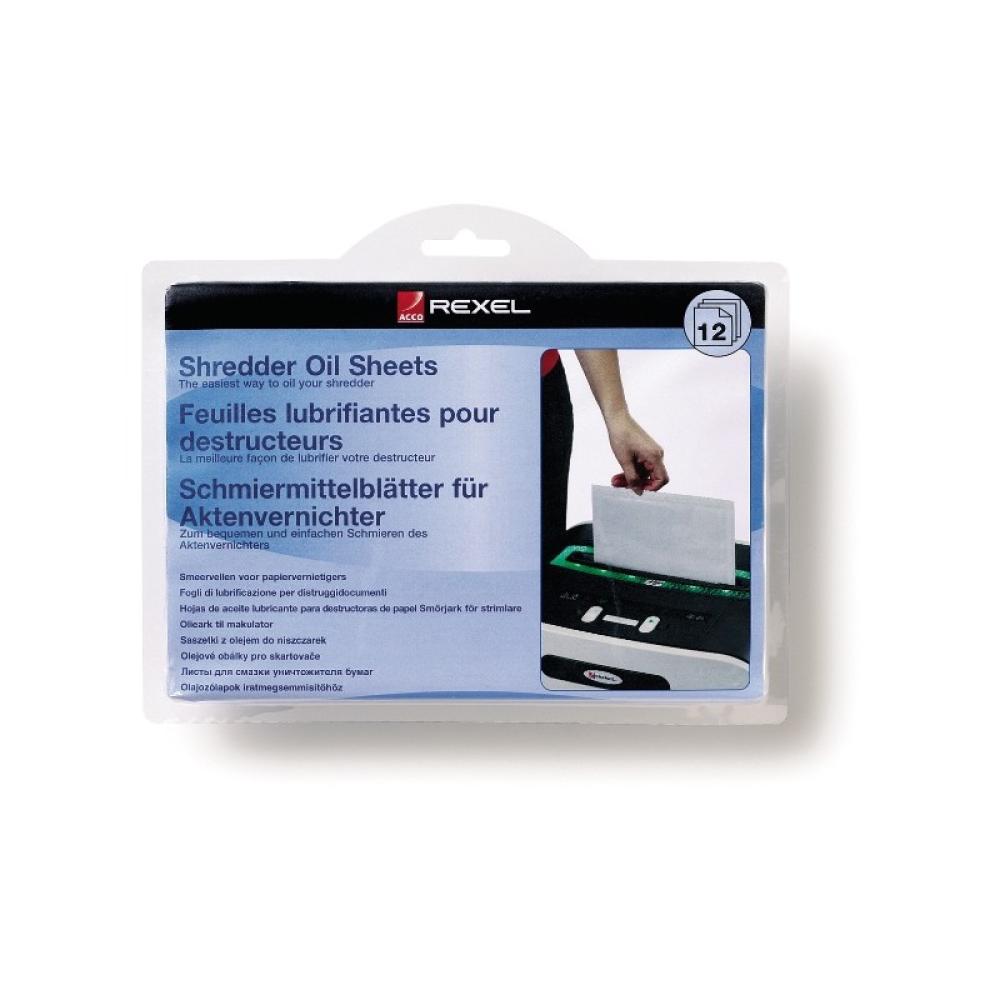Rexel - Láminas lubricantes para destructora (12)