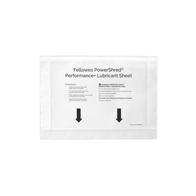 Fellowes - 4025601 accesorio para destructoras de papel 10 pieza(s) Hojas lubricantes