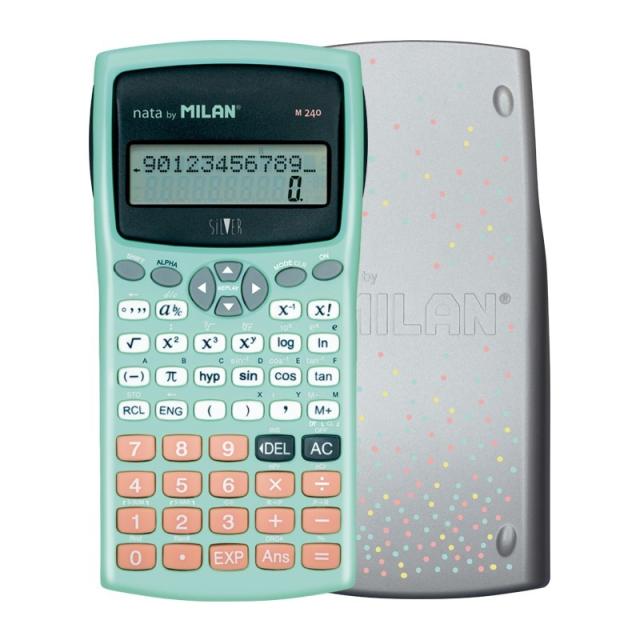 Milan - M240 calculadora Bolsillo Calculadora científica Negro, Plata, Turquesa