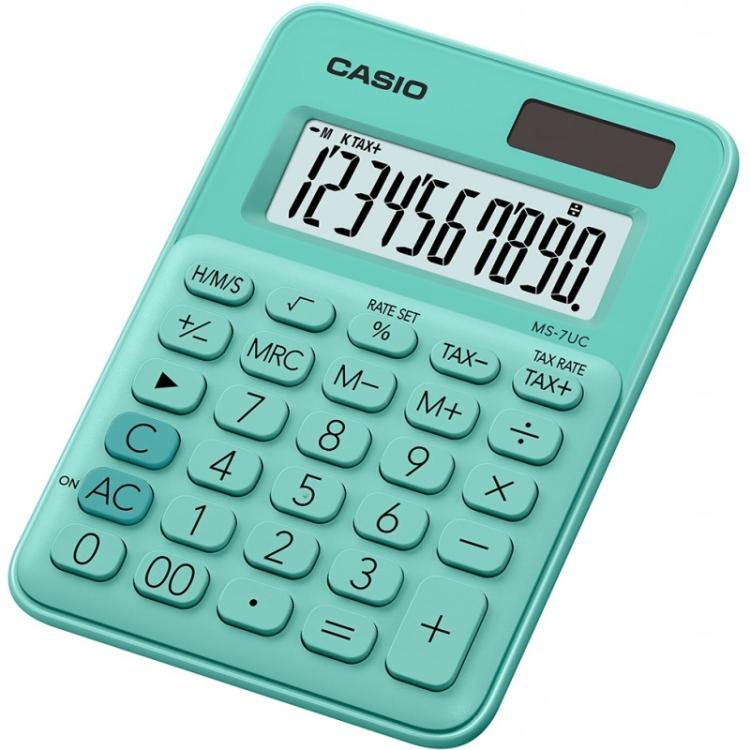 Casio - MS-7UC calculadora Escritorio Pantalla de calculadora Verde