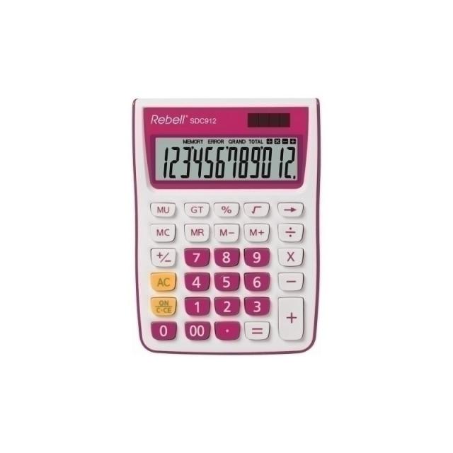 Rebell - CALCULADORA MESA REBELL 12 DIG. 912 ROSA