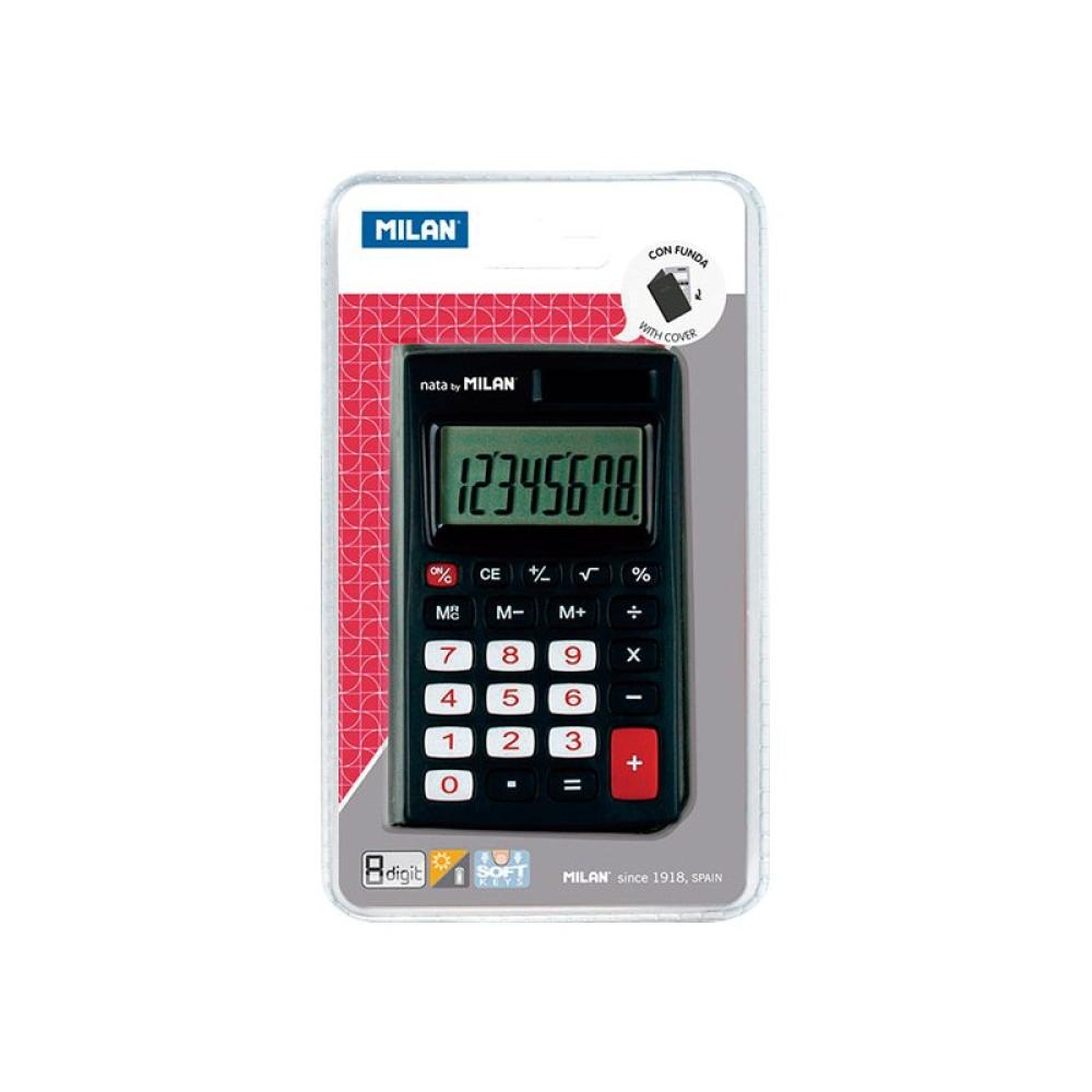 Milan - CALCULADORA 8 DIG.C/FUNDA NEGRA MILAN 150208KBL