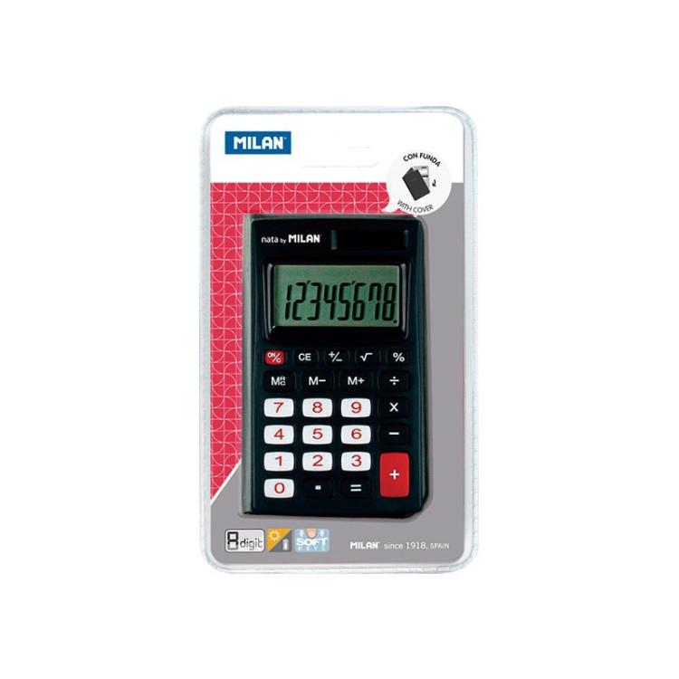 Milan - CALCULADORA 8 DIG.C/FUNDA NEGRA MILAN 150208KBL